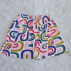 Hanna Andersson Girls Rainbow Arch Doodle Print Cotton Skirt Size 12 (150 cm)